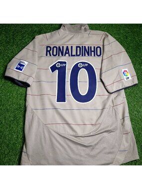 Ronaldinho Barcelona 2003 2004 DEBUT SEASON Away Soccer Jersey Shirt L